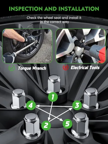 Miniatura 5 de AUTOPTIM Tuercas de rueda 1/2-20 – Repuesto para Ford Mustang 1964-1973/1994-2014, Edge 2006-2014, Explorer 1990-2019, Ranger 1982-2012, 20 tuercas