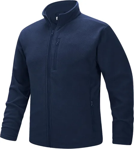 Miniatura 9 de 33,000ft - Chaqueta de forro polar con cremallera completa para hombre, ligera, cálida y suave, chaquetas de manga larga con bolsillos