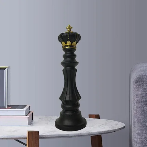 Miniatura 7 de KLKCMS Juego de 2 esculturas de ajedrez internacionales, estatua de ajedrez, arte de escritorio