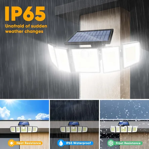 Miniatura 5 de MDCMDCM Luces solares al aire libre con sensor de movimiento - 3000LM con cable de 16.4 pies 3 niveles de brillo 3 modos, luces solares de seguridad