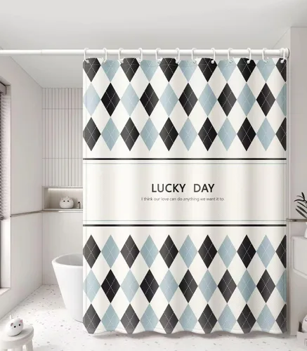Miniatura 18 de LLSCL Cortina de ducha de tela azul con contrapeso inferior, calidad de hotel impermeable, 72 x 72 pulgadas, lavable a máquina Azul marino