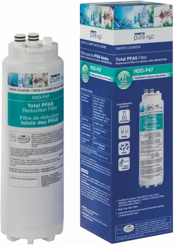 Watts Premier H2O-F47 Cambio Rápido Total PFAS Reducción Bajo Mostrador Filtro de Agua Reemplazo del Cartucho de Filtro de Agua, Reduce Forever