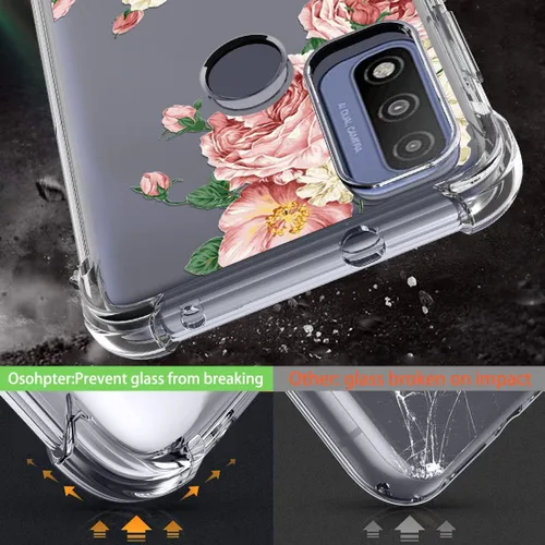 Miniatura 3 de Osophter Funda para teléfono Moto G Pure, funda Moto G Pure para mujeres y niñas, diseño floral con protector de pantalla, absorción de golpes