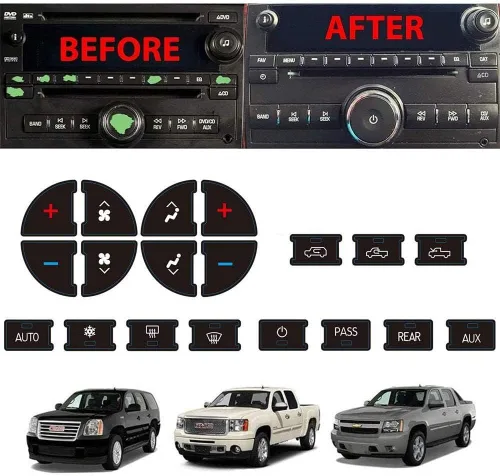 Miniatura 4 de AC Dash Accents - Kit de reparación de calcomanías de botón para fijar botones de control de aire acondicionado desteñidos arruinados – Repuesto