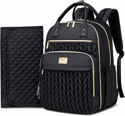 Miniatura 9 de Tealari Mochila para pañales, elegante bolsa de pañales para bebé, mochila impermeable para pañales de viaje, bolsas de bebé con cambiador, correas