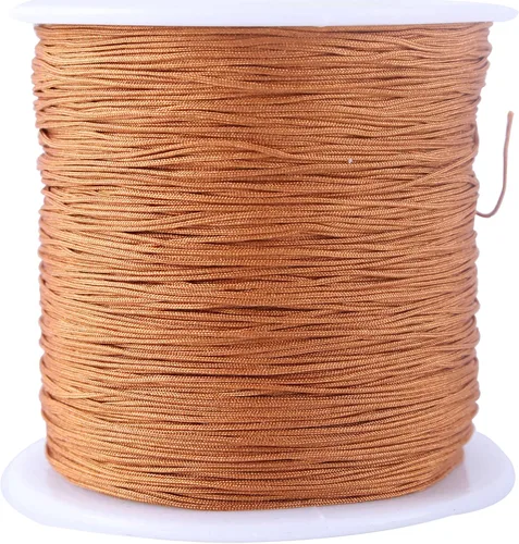 Miniatura 139 de KONMAY 1 rollo de cuerda de nailon para hacer pulseras de 150 yardas, trenzado de nailon Shamballa Macramé/cordón de cuentas de 0.4mm, cordón