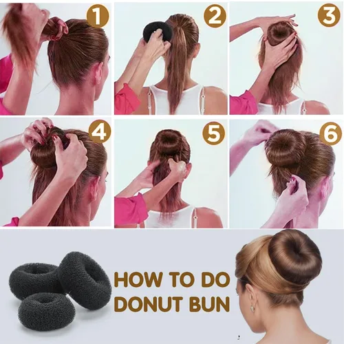 Miniatura 5 de Juego de 31 piezas para hacer moños para el cabello, juego de accesorios de peinado más completo (negro)
