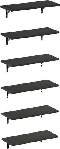 Miniatura 25 de Furinno Rossi - Estantería flotante de pared entrelazada, 4 unidades, color espresso