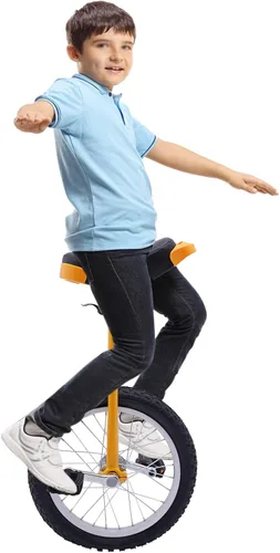 Miniatura 6 de Monociclo de rueda, bicicleta de una rueda con borde y pedales, monociclos de acero modernos para edades unisex de 10 a 60 años, entrenamiento