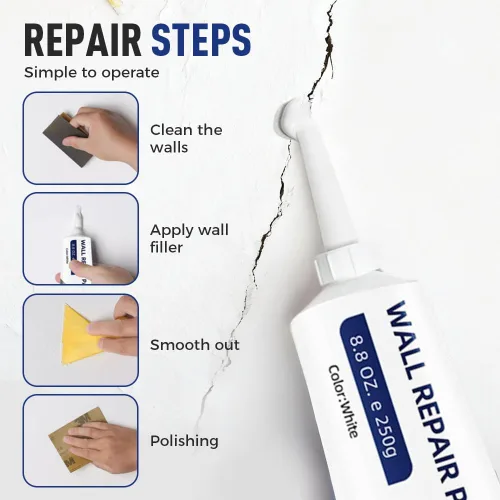 Miniatura 6 de Agente reparador de paredes 2026, pasta de reparación de pared blanca con espátula, agente de reparación de paredes, relleno de azulejos, kit