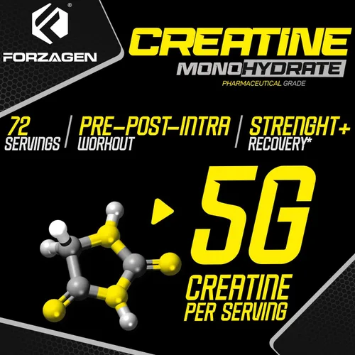Miniatura 5 de Forzagen Monohidrato de creatina en polvo sin sabor, creatina micronizada en polvo para ganancia muscular para hombres y mujeres, creatina