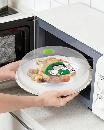 Miniatura 5 de Cubierta para salpicaduras de microondas, cubierta de microondas para alimentos, cubierta grande para placa de microondas con rejillas