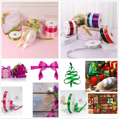 Miniatura 7 de YBLANDEG Cinta de satén de color sólido verde manzana de 1-1/2 pulgadas x 50 yardas, cinta de tela de poliéster de doble cara para envolver regalos