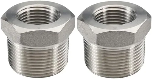 Miniatura 5 de Beduan - Buje reductor hexagonal de acero inoxidable, accesorio adaptador para tubería de fundición de 1-1/4" macho NPT a 1" hembra NPT