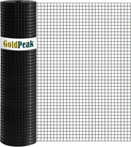 Miniatura 7 de GoldPeak Black Hardware Cloth Malla de 1 pulgada 36'' x 50' calibre 17, rollo de malla de alambre de pollo con revestimiento de vinilo, cercado
