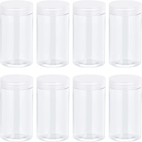 Miniatura 6 de uxcell Tarros redondos de plástico con tapa superior transparente de rosca, 5 onzas/5.1 fl oz, recipientes vacíos transparentes de boca ancha