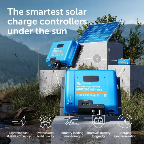 Miniatura 2 de Victron Energy SmartSolar MPPT MC4, Controlador de carga 250V 60A (NH-354, Bluetooth, 12/24/36/48V)
