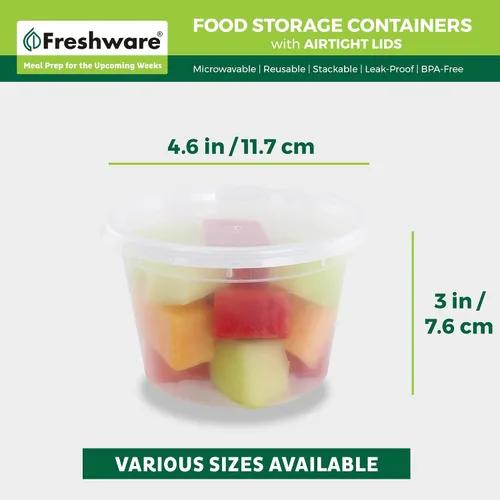 Miniatura 3 de Freshware Recipientes de almacenamiento de alimentos [36 piezas] recipientes de plástico de 16 oz con tapas, para limo, sopa, preparación de comidas