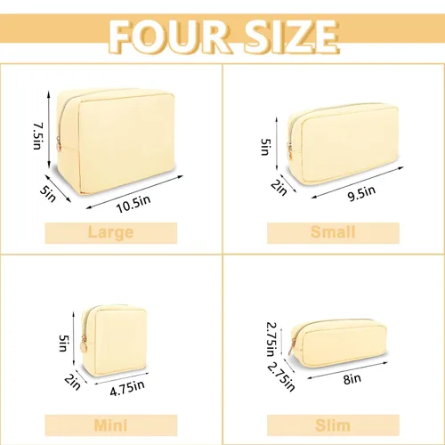 Miniatura 3 de UIXIZQ Pequeña bolsa de maquillaje para bolso, bolsa de almacenamiento de artículos de tocador de viaje de nylon, linda bolsa de cosméticos preppy