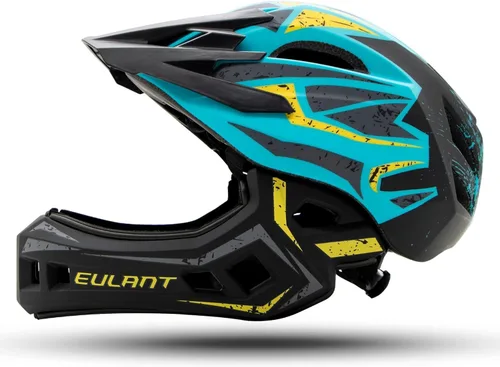 Miniatura 13 de EULANT Casco integral para niños con protector de barbilla, casco de bicicleta para niñas y niños de 6 años, se adapta a cabezas de 48 a 22.0 in