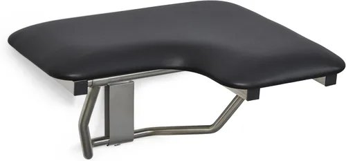Miniatura 15 de Seachrome Asiento de ducha Lift-Assist, en forma de L, zurdo, ADA, montaje en pared, acolchado blanco naugahyde