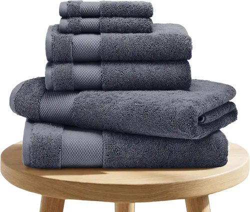 Miniatura 17 de BIOWEAVES 100% Algodón Orgánico 700 GSM Suave Juego de Toallas Premium de 6 Piezas Certificado GOTS, 2 Toallas de Baño, 2 Toallas de Mano y 2 Paños