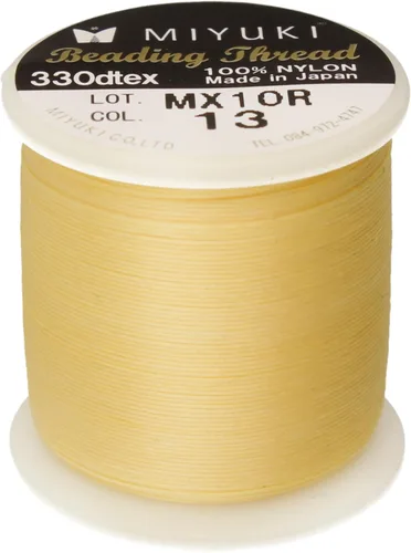 Miniatura 18 de Hilo para abalorios Miyuki – Hilo de nylon previamente encerado para proyectos de enhebrado, carrete de 50 m/55 yardas, color marrón, diámetro