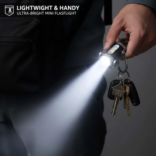 Miniatura 2 de Linterna de Llavero Recargable Portátil Brillante Cargador de Teléfono, Mini Linterna de Llavero, 7 Modos de Iluminación, 1200 Lúmenes Linterna de 4