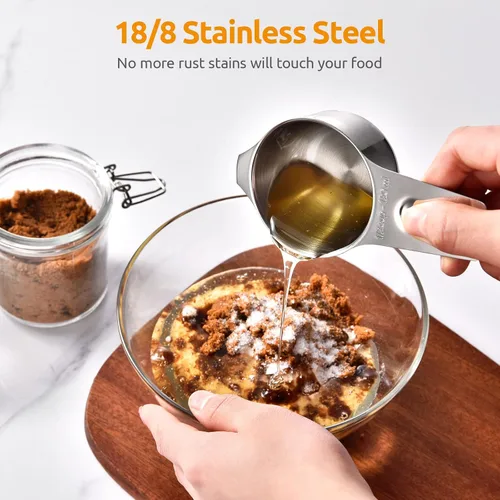 Miniatura 3 de U-Taste Juego de 15 tazas y cucharas medidoras: 7 tazas medidoras y 7 cucharas medidoras con 2 anillos en D y 1 tabla de conversión profesional