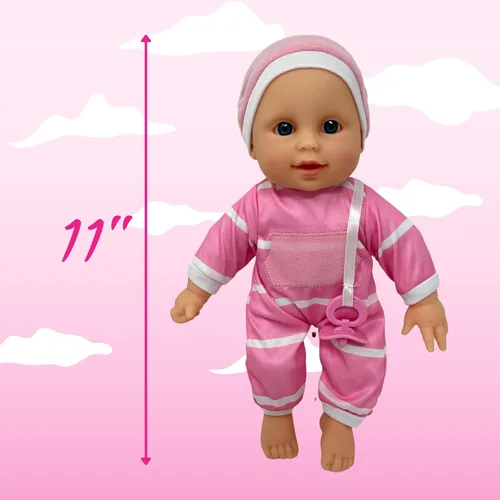 Miniatura 5 de The New York Doll Collection Muñeca de bebé de cuerpo suave de 11 pulgadas en caja de regalo, juguete de muñeca de 11 pulgadas para niños, niñas