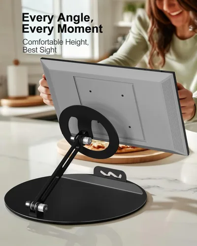 Miniatura 2 de WALI Echo Show 15/21 Stand, Adjustable Stand for Echo Show 15/21 and Up to 18" Tablets/Portable Monitors, 360 Degrees Rotating Tilt Foldable Show