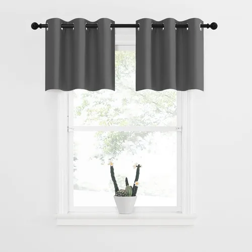 Miniatura 231 de NICETOWN Cortinas opacas de cocina para ventana sobre el fregadero, aislamiento térmico, decoración del hogar, pequeños niveles opacos con ojales