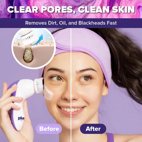 Miniatura 2 de Plum Beauty Cepillo eléctrico de limpieza facial recargable, cepillo giratorio para limpieza de poros para piel radiante, limpiador eléctrico