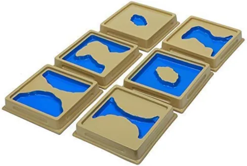 Miniatura 2 de Niños Agua Tierra Cognición Terreno Enseñanza Ayudas Montessori Niños Geografía Molde Tierra y Agua Forma Bandeja Set Bebé Juguetes Educativos