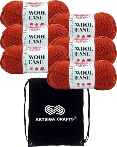 Miniatura 32 de Lion Brand Wool Ease Canyon Sunset 620-003 (3-Skeins - Mismo Lote de Tinta) Estambre Medio #4 Acrílico, Hilo de Lana para Crochet y Tejido con Bolsa