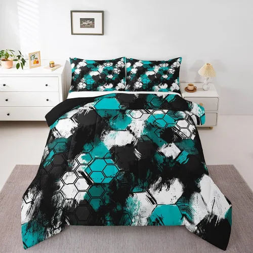 Miniatura 9 de Juego de edredón de camuflaje para niños, tamaño individual, para niños y niñas, juego de ropa de cama ligero con estampado de camuflaje militar