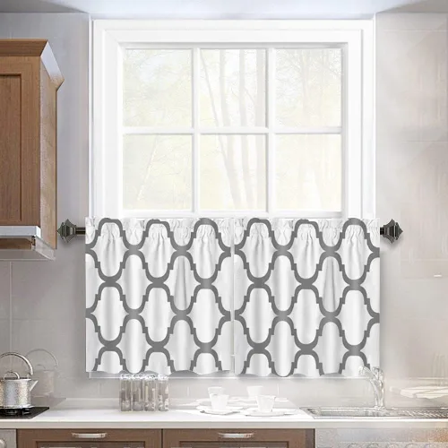 Miniatura 11 de Melodieux - Cortinas de bolsillo de moda marroquí para cocina, cafetería o baño, pequeñas ventanas