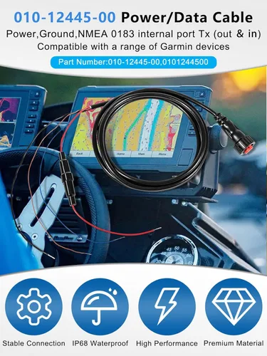 Miniatura 2 de 010-12445-00 Cable de alimentación/datos roscado de 4 pines para Garmin echoMAP Chirp, ECHOMAP Plus UHD, GPSMAP, Panoptix