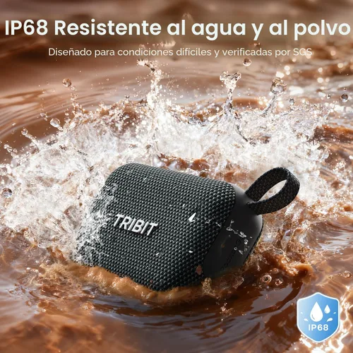 Miniatura 4 de Altavoz portátil Tribit PocketGo con Bluetooth, 20 horas de reproducción, IP68 resistente al agua/polvo, inalámbrico, BT6.0, para la ducha, sonido