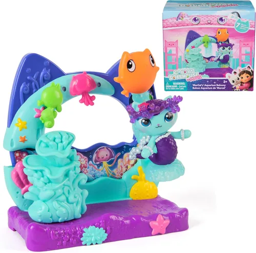 Miniatura 12 de DreamWorks La casa de muñecas de Gabby La Película, Balcón de dulces de Cakey Cat con figura de juguete y accesorios de la casa de muñecas, juguetes