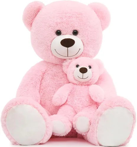 Miniatura 11 de Tezituor Oso de peluche grande con bebé, oso de peluche grande de 39 pulgadas con bebé, oso de peluche gigante para niños, novia en el día