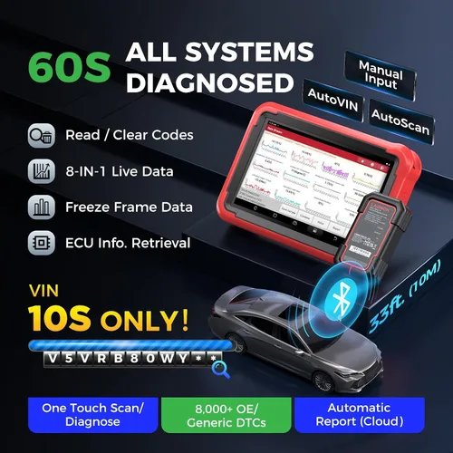 Miniatura 7 de Launch X431 V Lenovo tableta 8.0". Herramienta de diagnóstico de sistema completo con función de código clave