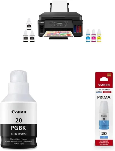 Miniatura 7 de Canon PIXMA G6020 Supertank inalámbrico (Megatank) GI-20 - Botella de tinta cian, compatible con PIXMA G6020 GI-20, botella de tinta magenta