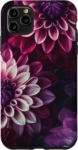 Miniatura 12 de iPhone 11 Dahlia Flower Floral Nature Garden Funda con diseño granate rosa y morado