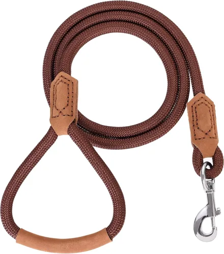Miniatura 34 de Mile High Life Correa para perro de cuero premium Correa de cuerda resistente Asa de cuero Cierre fuerte de aleación de zinc Perros Mango