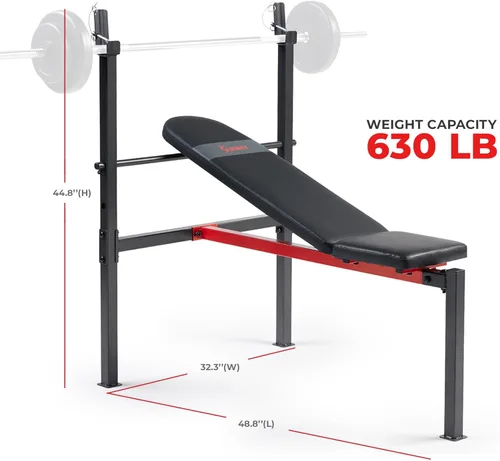 Miniatura 5 de Sunny Health & Fitness Multi-Function Adjustable Weight Bench with Squat Rack & Barbell Rack, Full Body Strength Training Equipment for Home Gym