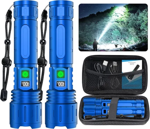 Miniatura 16 de Hoxida Linternas 2000 Lúmenes Altos Recargables, Linterna LED Súper Brillante
