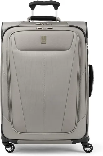 Travelpro Maxlite 5 Softside - Equipaje expandible con 4 ruedas giratorias maleta ligera para hombres y mujeres Champán Cuadros mediano 25 pulgadas