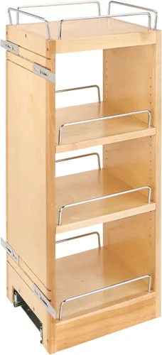 Miniatura 11 de Rev-A-Shelf Organizador de estante extraíble de 8 pulgadas para gabinetes de cocina y baño, estante deslizante de madera para especias o medicinas