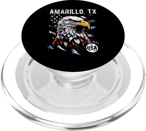 Miniatura 7 de Amarillo TX Patriotic Eagle USA Flag Vintage Style Design PopSockets Adhesive PopGrip